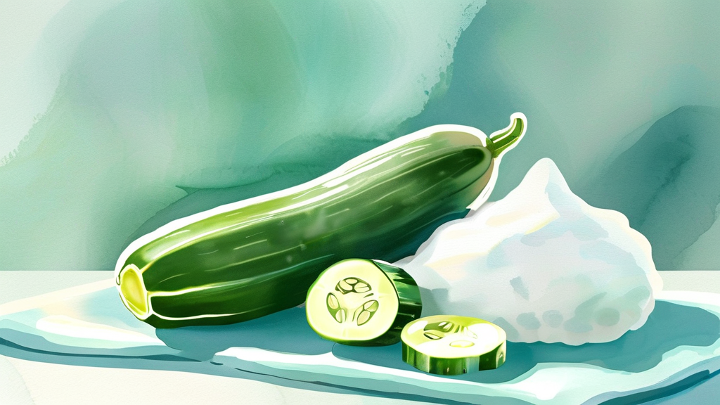 오이 신선도 유지의 핵심: 물기 완벽 제거의 중요성 (watercolor 스타일)