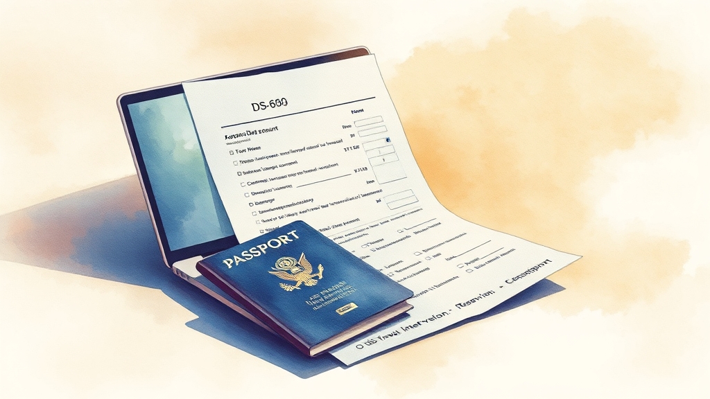 비자 인터뷰: DS-160 작성 (watercolor 스타일)