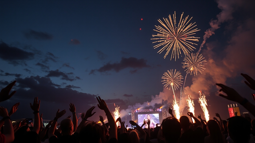 화려한 공연 라인업 (realistic 스타일)