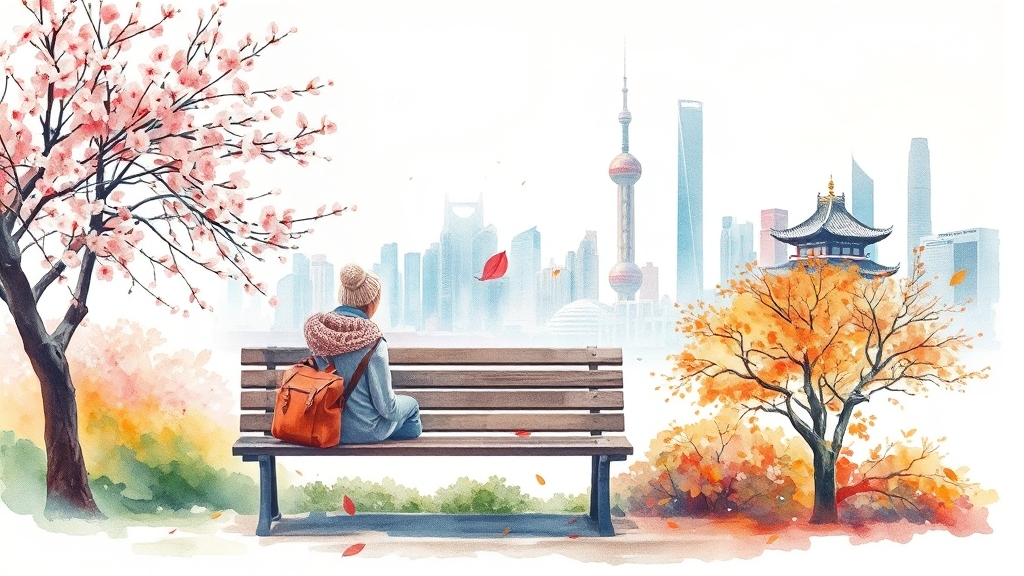 상하이 계절별 특징 & 준비물 (watercolor 스타일)