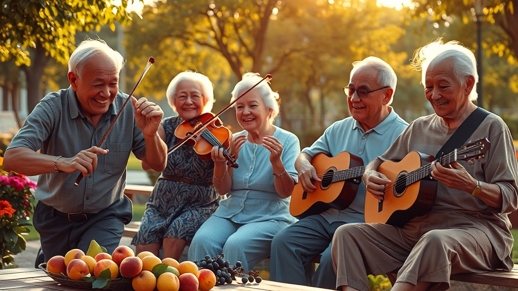 악기 연주 외 노화 방지 방법 (realistic 스타일)