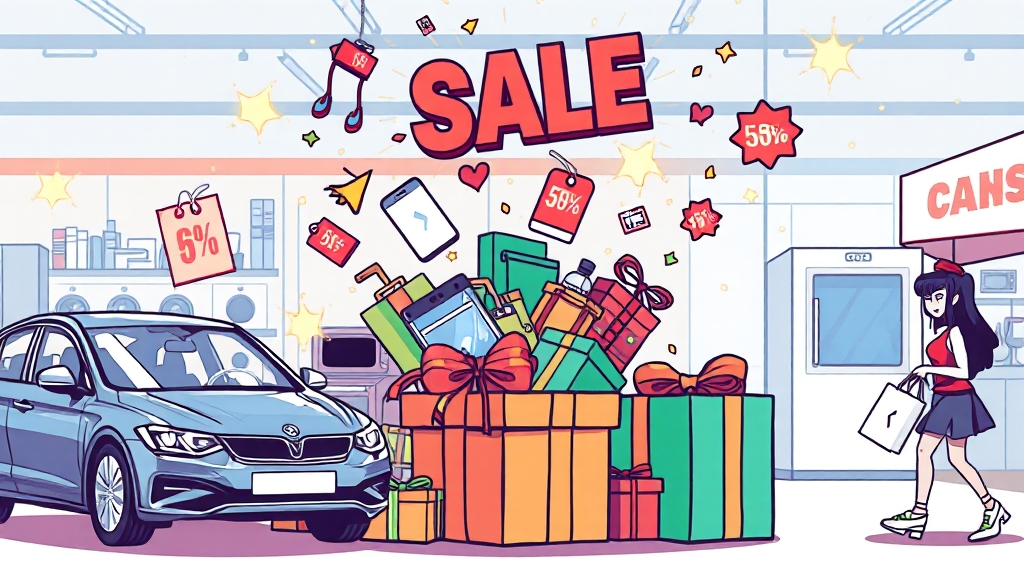 주요 할인 품목 & 브랜드 (cartoon 스타일)