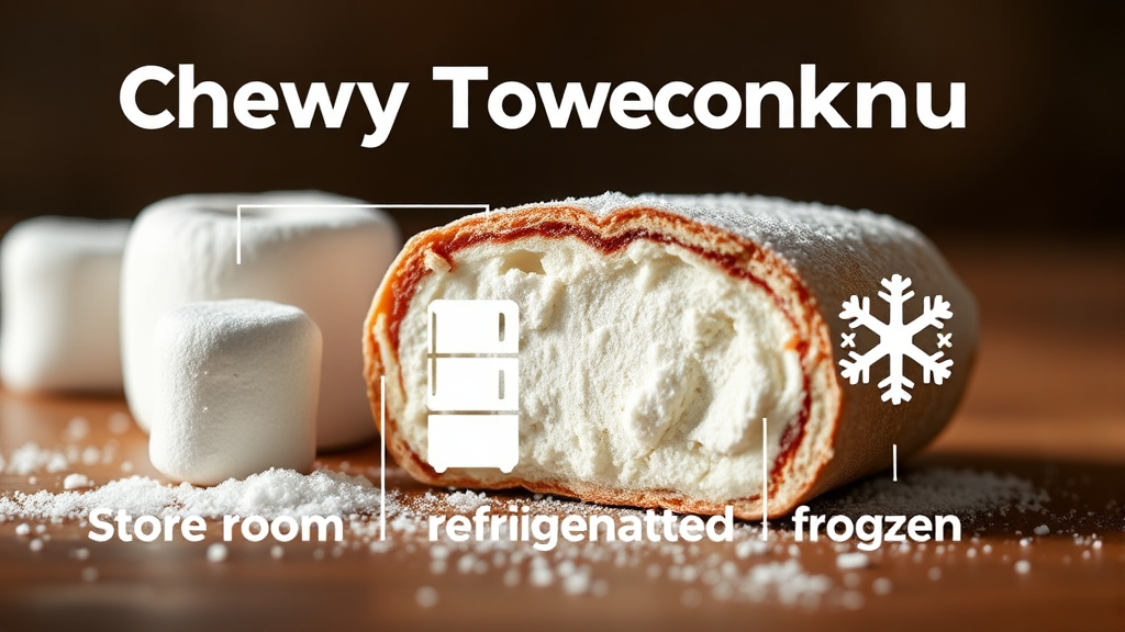 두쫀쿠 보관법: 실온, 냉장, 냉동 (realistic 스타일)