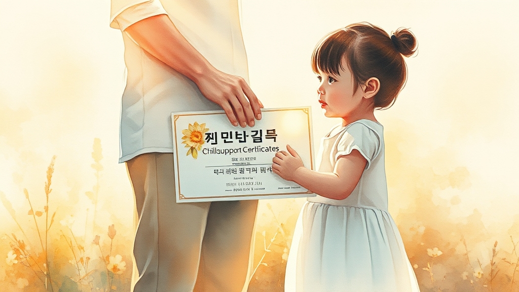 양육비 선지급제, 무엇일까요? (watercolor 스타일)