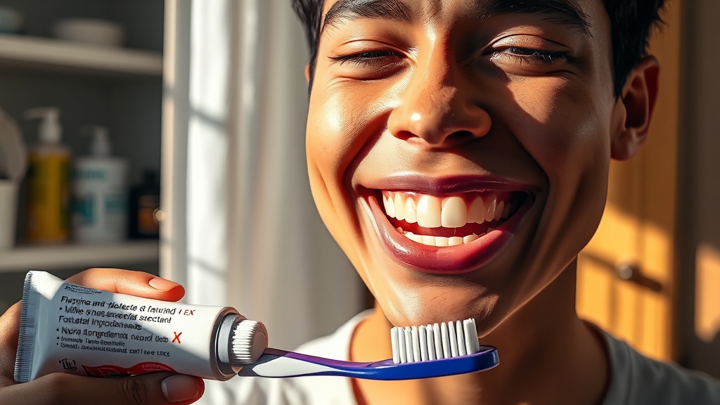 치약 선택 시 핵심 요소 (realistic 스타일)