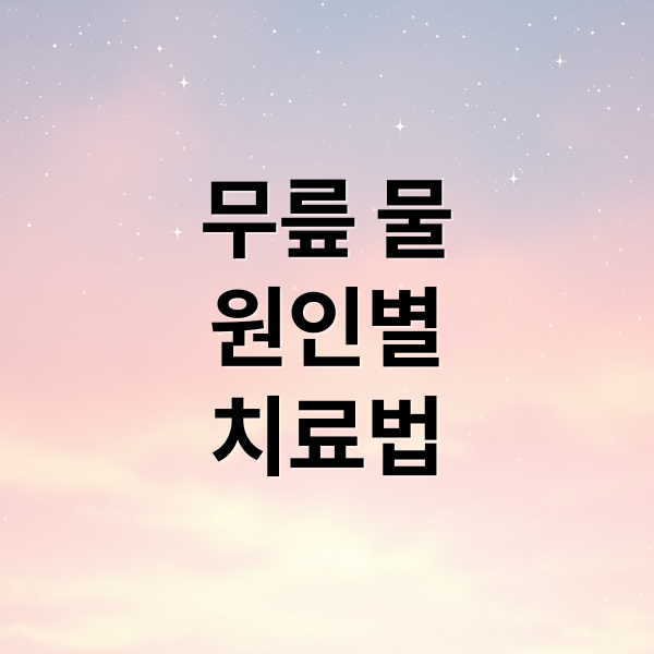 무릎 물
원인별
치료법 (무릎 물 7가지 원인)