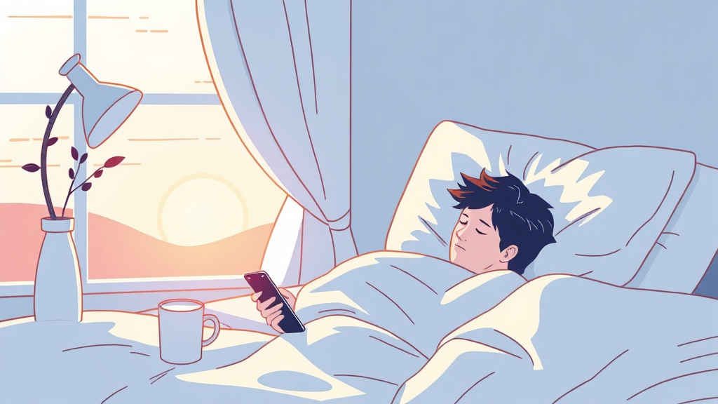 생활 습관 개선, 불면증 탈출 (illustration 스타일)