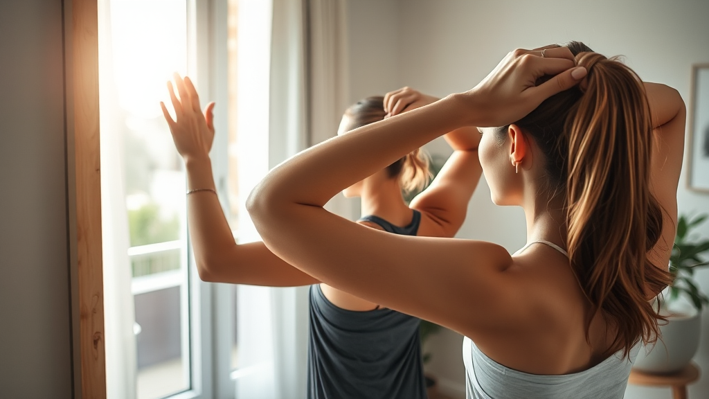 홈트 시 주의사항 (realistic 스타일)