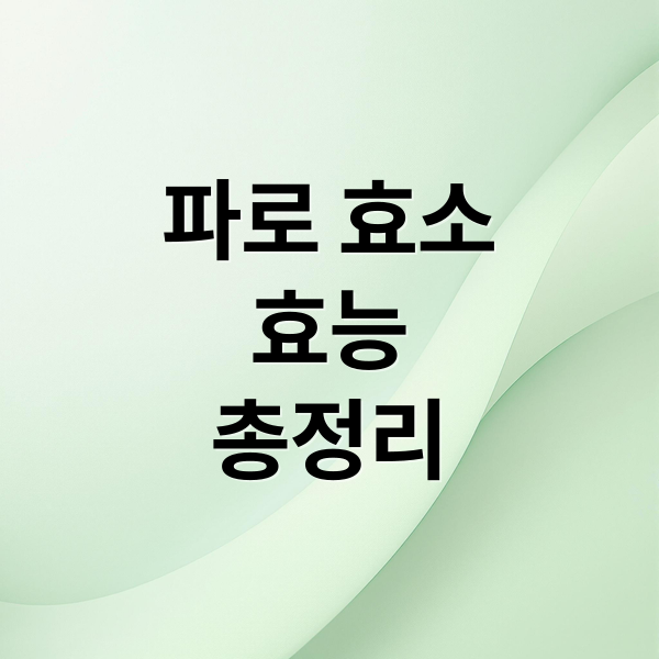 파로 효소
효능
총정리 (파로 효소 효능)