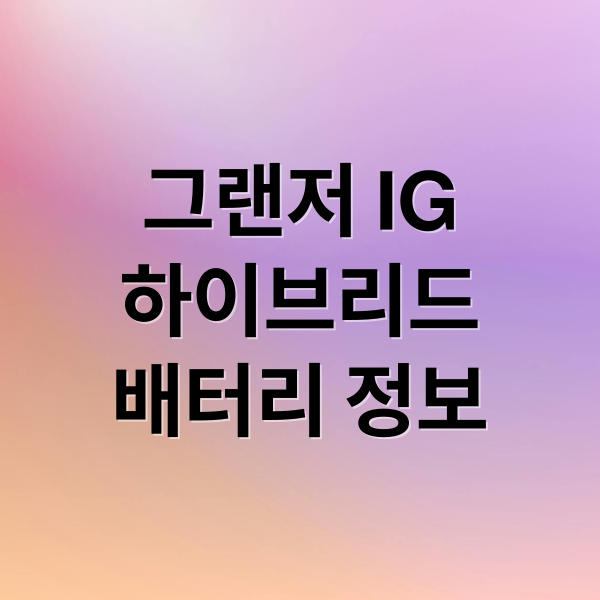 그랜저 IG
하이브리드
배터리 정보 (그랜저 IG 하이브리드 배터리 교체 비용)