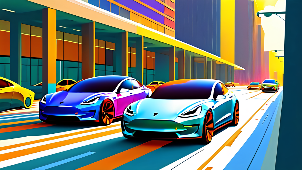 전기차 리스 트렌드와 미래 전망 (cartoon 스타일)