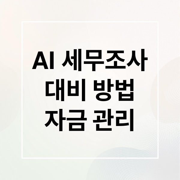 AI 세무조사
대비 방법
자금 관리 (AI 세무조사)