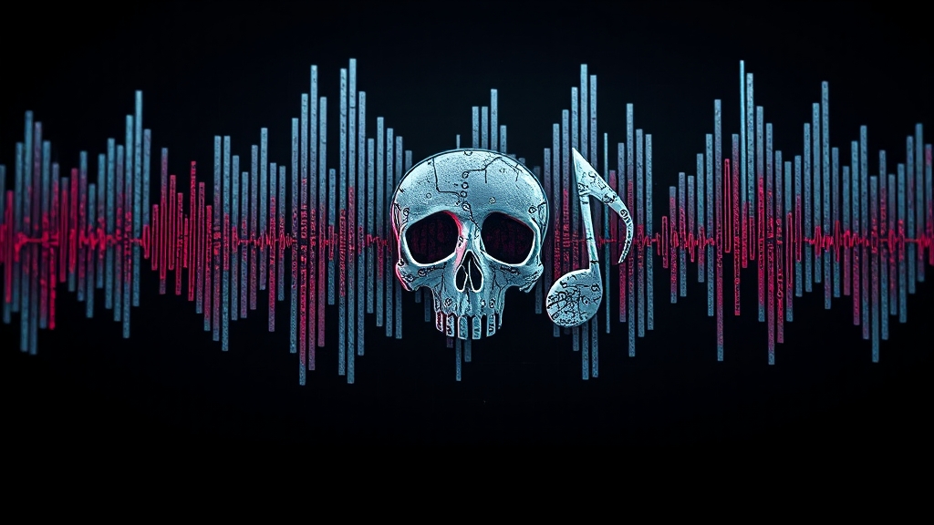 음원 추출 시 주의사항: 저작권 (realistic 스타일)