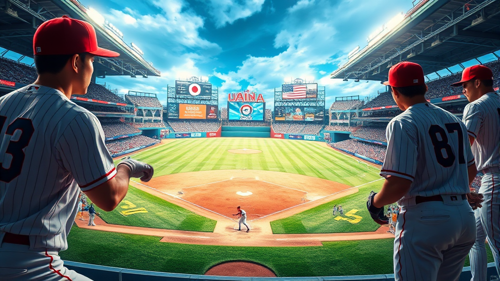 일본: 오타니 쇼헤이를 앞세운 ‘슈퍼스타 군단’ (realistic 스타일)