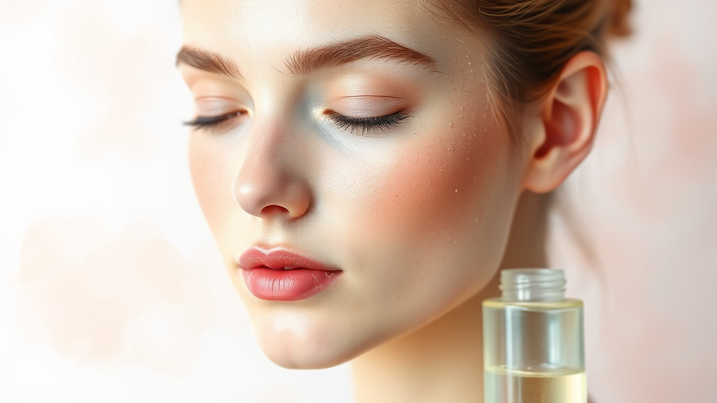 피부 타입별 프리미엄 세럼 추천 (watercolor 스타일)