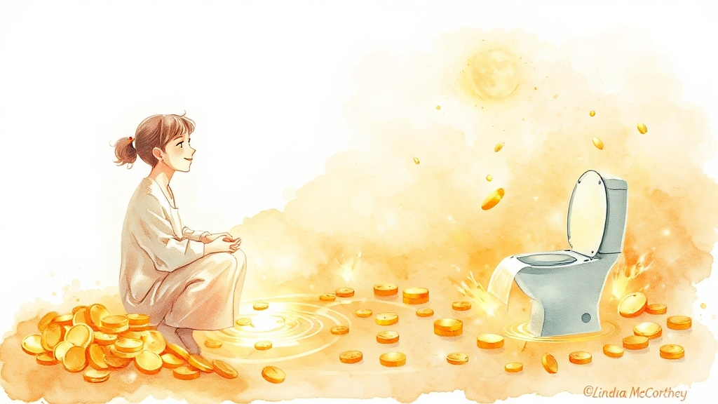 똥 꿈과 다른 꿈 해몽 (watercolor 스타일)