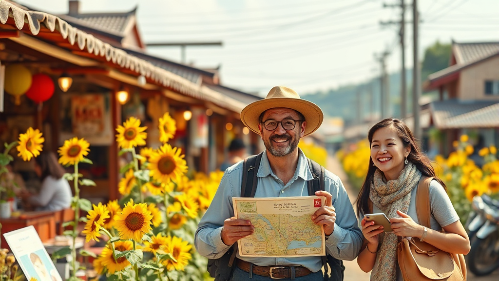 주변 관광 정보 및 여행 팁 (realistic 스타일)