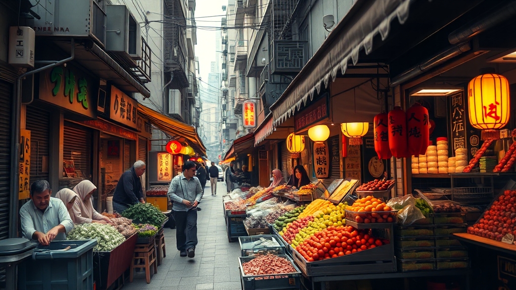 상하이 대표 길거리 음식 (realistic 스타일)