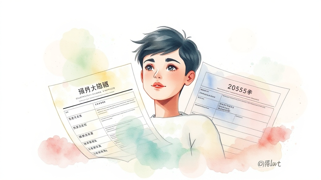 신청 시 필요 서류 (watercolor 스타일)