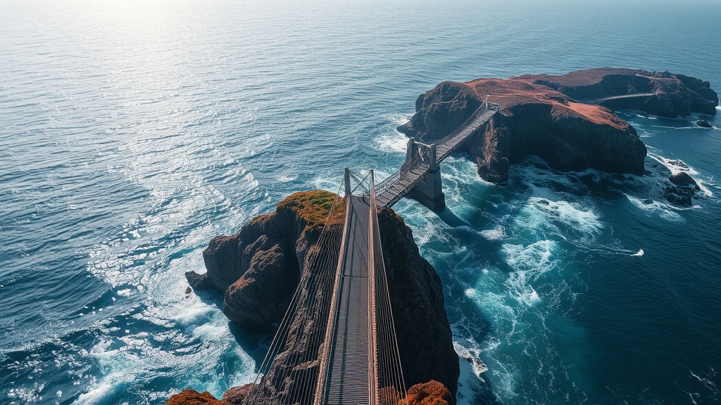 대왕암 출렁다리 (realistic 스타일)