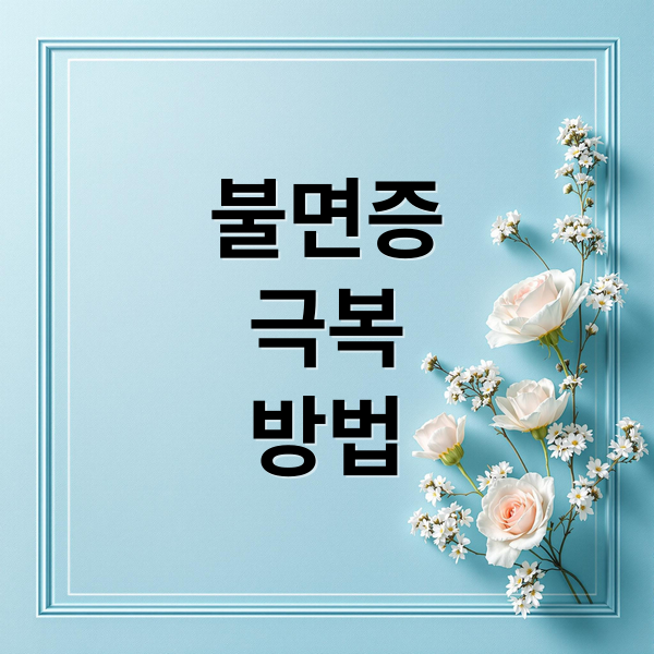 불면증
극복
방법 (불면증 치료 후기 약치료 수면습관)