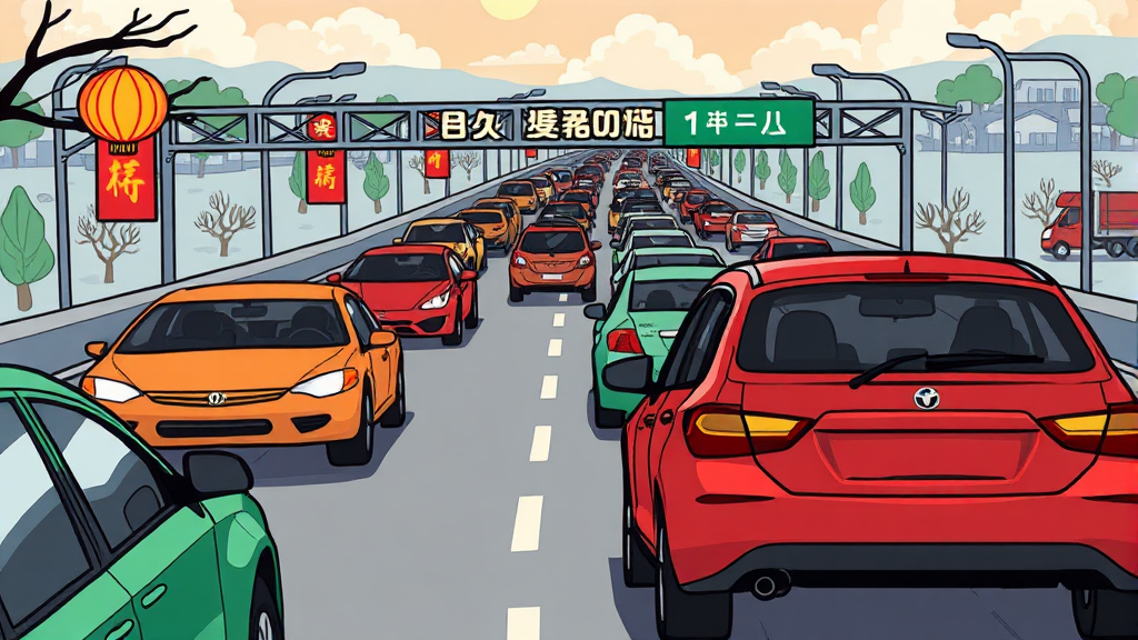 설날 고속도로 정체, 언제 가장 심할까? (cartoon 스타일)