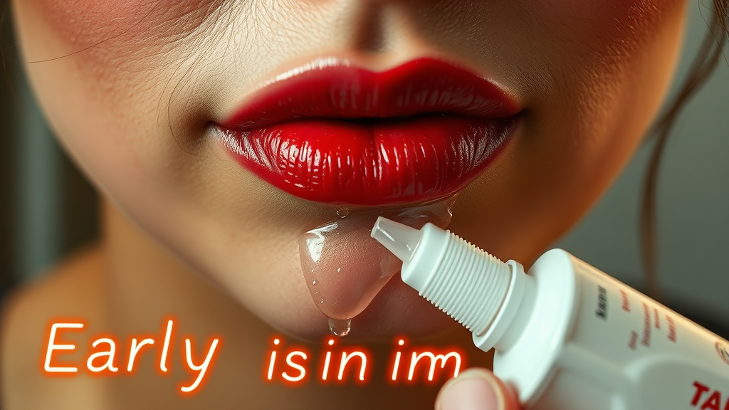 입술 수포 치료법 (realistic 스타일)