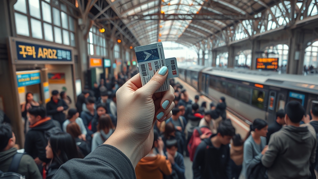 추석 기차표 예매 일정 (realistic 스타일)