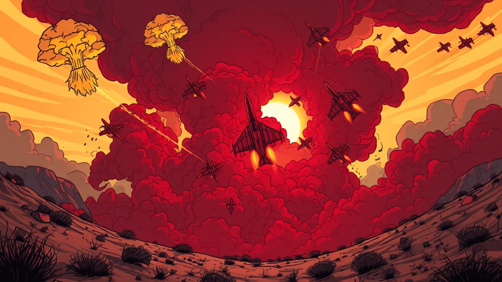 인도의 군사 작전과 파키스탄의 보복 (cartoon 스타일)