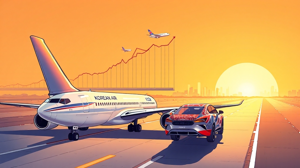 대한항공 & 현대차, 미국 투자 확대 (cartoon 스타일)