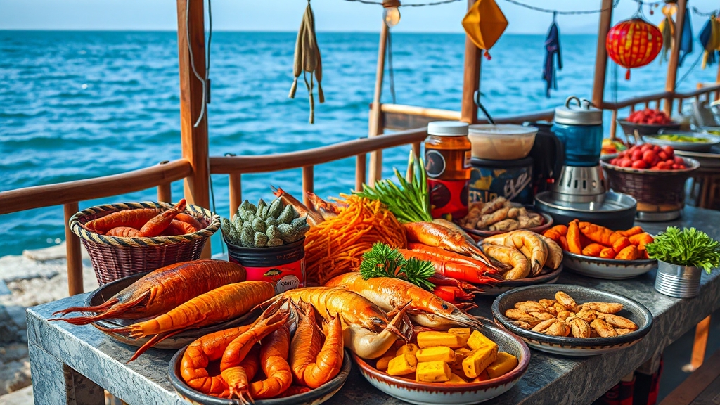 주변 관광지 및 먹거리 (realistic 스타일)