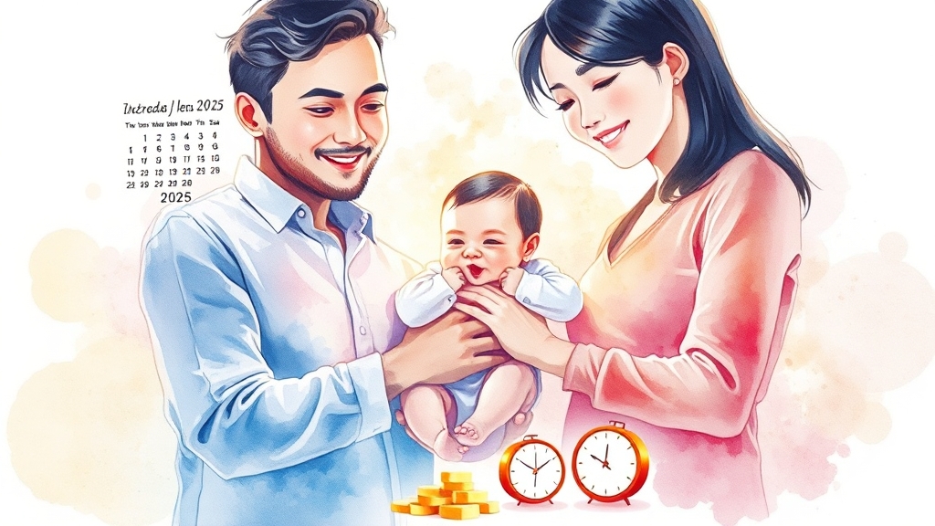 육아휴직 급여, 얼마나 받을 수 있나요? (watercolor 스타일)