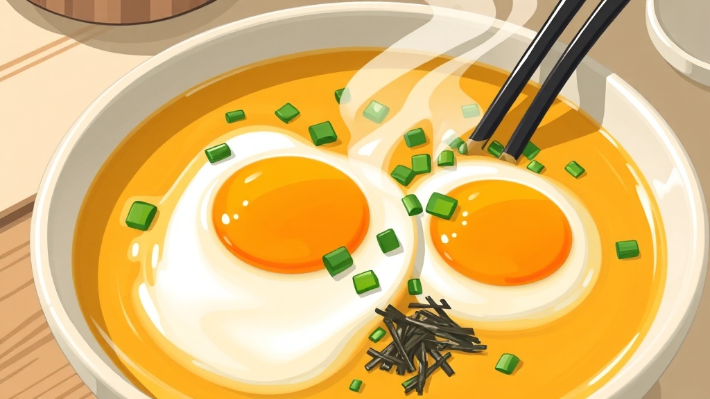 초간단 계란국 재료 준비 (illustration 스타일)