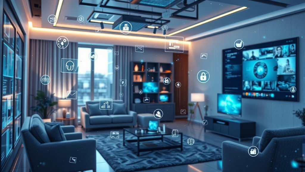스마트홈 보안 설정 및 관리 (realistic 스타일)