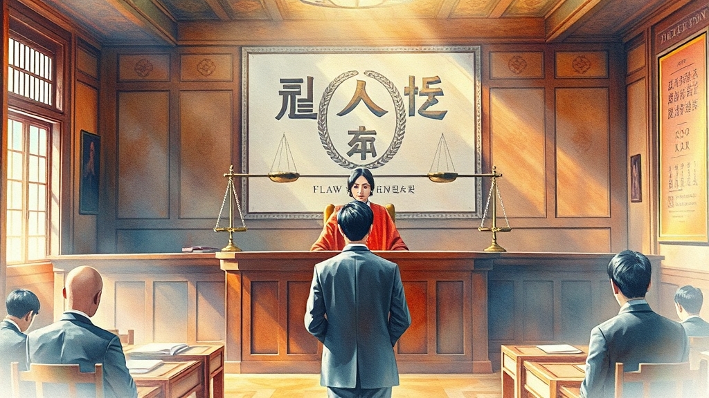 남세진 판사의 성향 및 과거 판결 (watercolor 스타일)