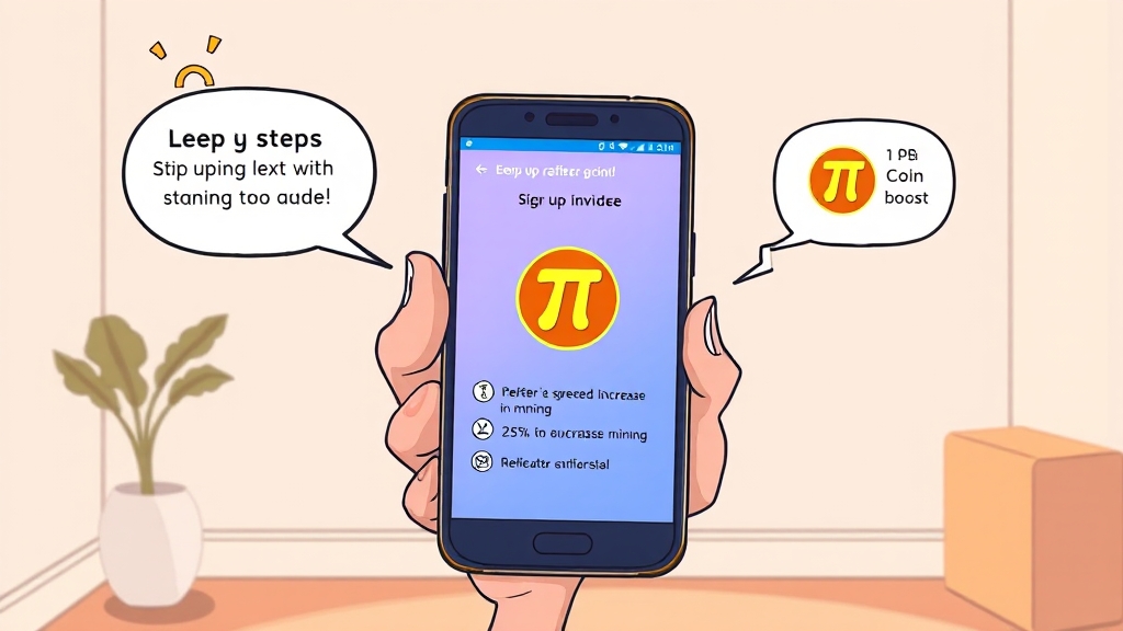 파이코인 앱 설치 & 가입 (cartoon 스타일)