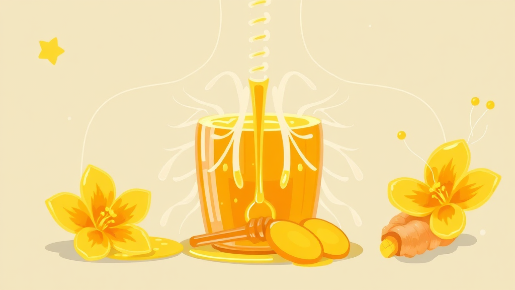 꿀, 면역력 강화 & 기관지 보호 (illustration 스타일)