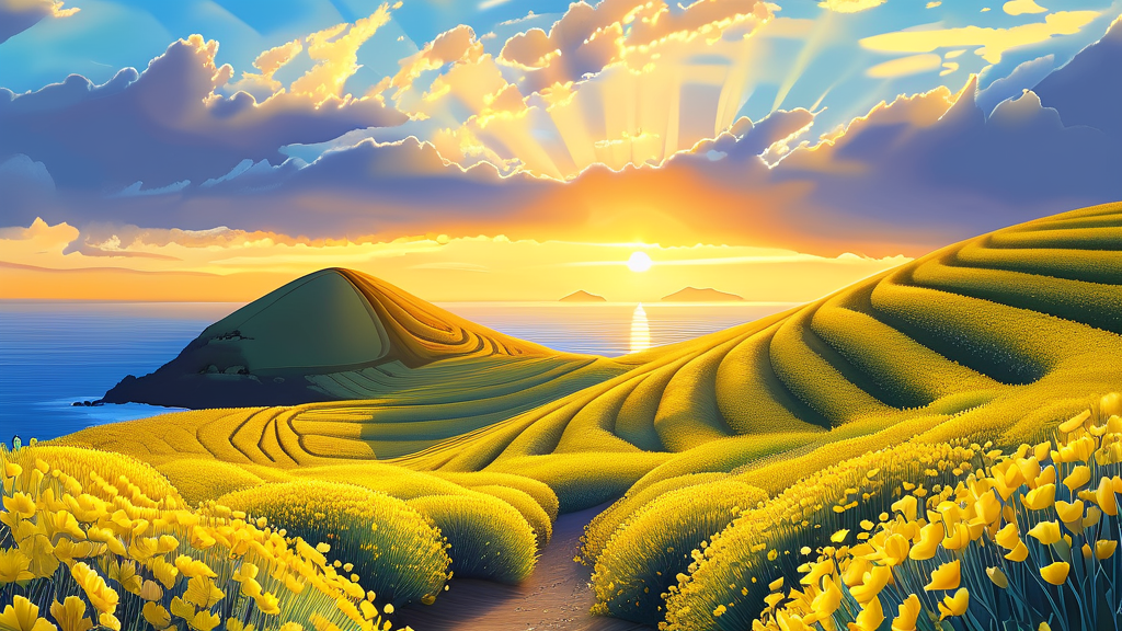 봄꽃 만발! 거제도 대표 명소 ‘공곶이’ 수선화 축제 (realistic 스타일)