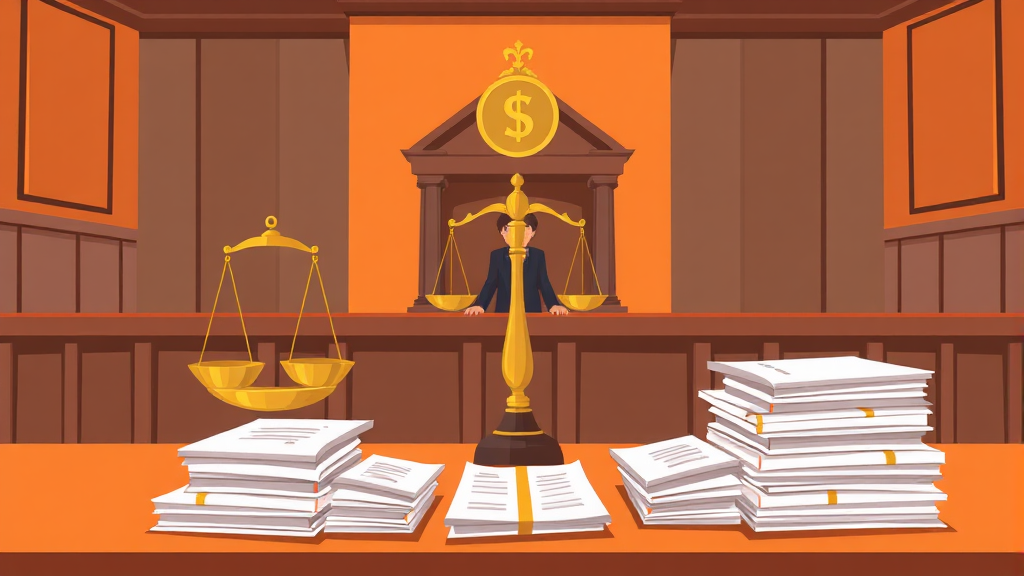 인지대 및 송달료 납부 (cartoon 스타일)