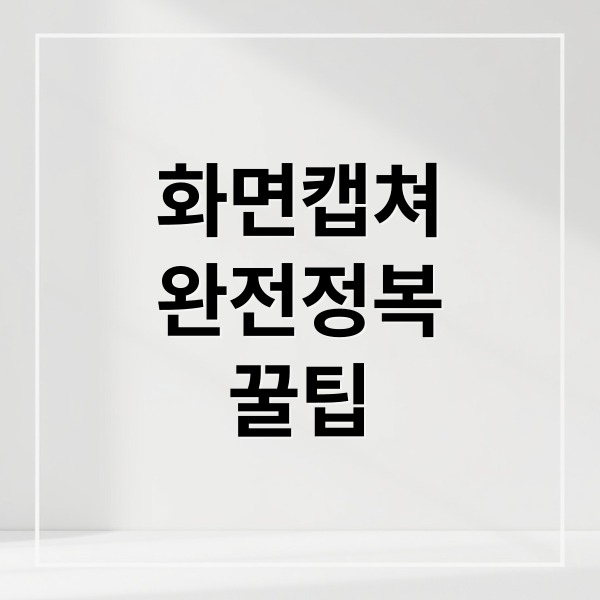 화면캡쳐
완전정복
꿀팁 (화면 캡쳐 효율)