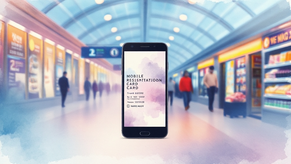 모바일 주민등록증 활용처 (watercolor 스타일)