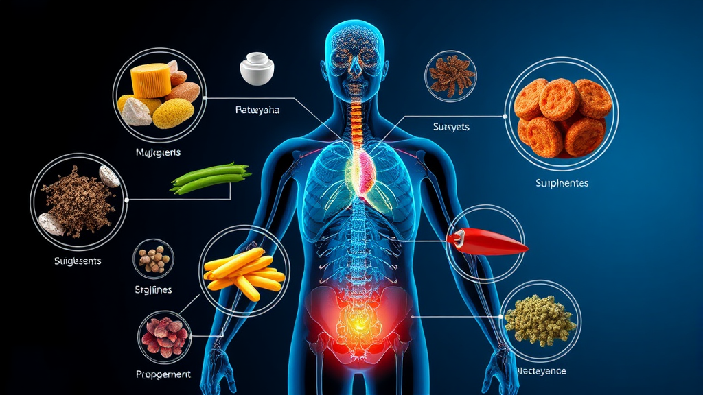 주요 다이어트 보조제 성분별 효능 분석 (realistic 스타일)
