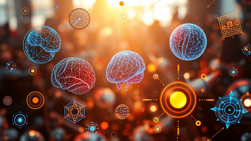 AI 에이전트의 다양한 유형 (realistic 스타일)