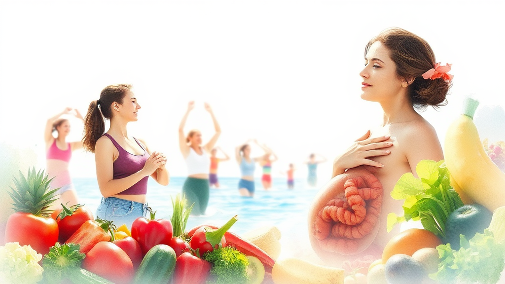 맹장염 예방 습관 (watercolor 스타일)