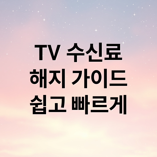 TV 수신료
해지 가이드
쉽고 빠르게 (TV 수신료 해지 환불)