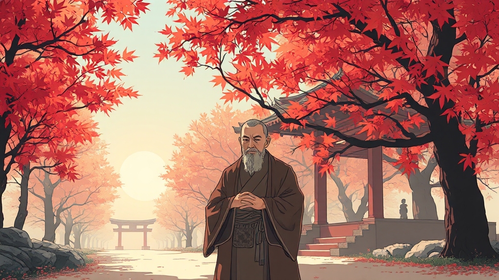 대흥사 주요 단풍 명소 및 볼거리 (illustration 스타일)