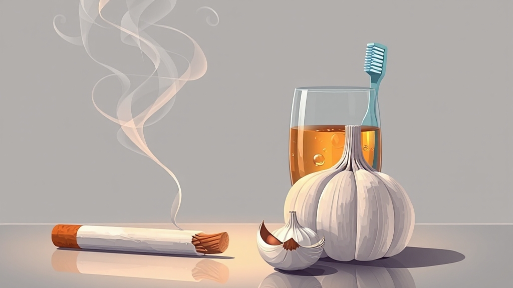 생활 습관, 입냄새에 미치는 영향 (illustration 스타일)