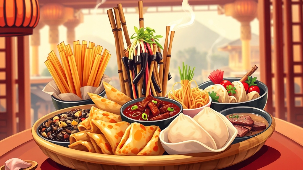 수원 맛집 메뉴 탐구: 떡볶이, 피자, 칼국수 (illustration 스타일)