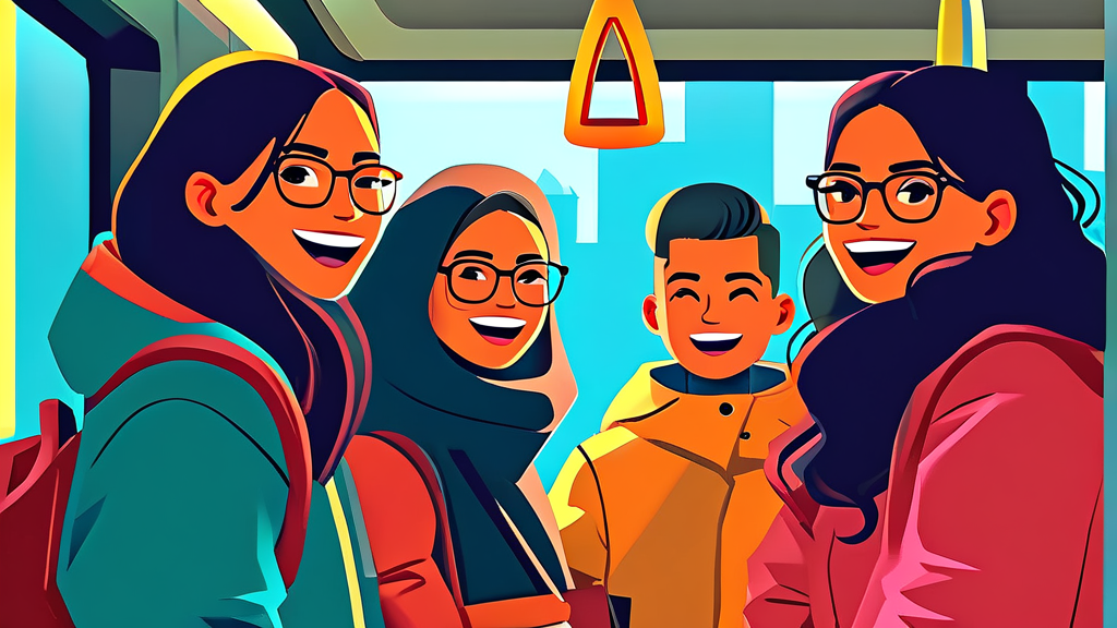 K패스, 대중교통 활성화와 혼잡 시간 분산 효과 (illustration 스타일)