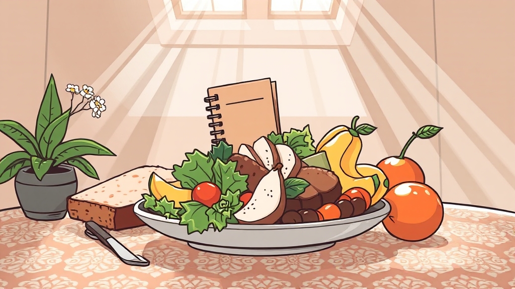 성공적인 다이어트 식단 예시 (cartoon 스타일)